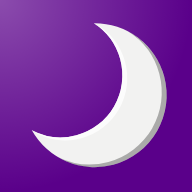 Logo d'Accrescent : croissant blanc sur fond violet